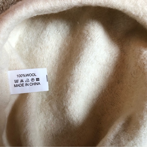 Simons kitty cat winter white/cream beret - Picture 5 of 5